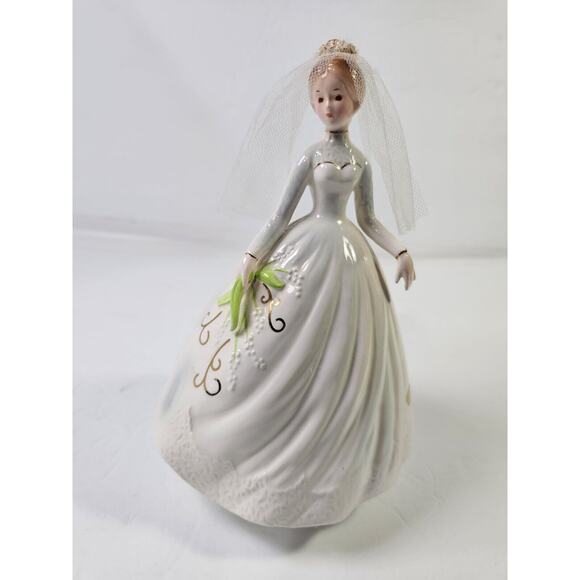 Josef Originals Spring Bride Music Box Motion Spins Wedding March Veil, Vintage - Picture 9 of 9